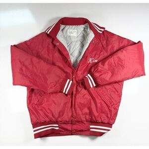 VTG Sport King Pitt State Flags Jacket Red Quilted Bomber Medium USA Retro